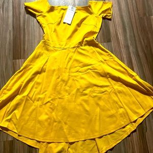 NWT yellow off the shoulder dress